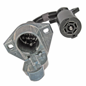 Trailer Adapter 7-Way Pin Female Socket With 7-Way RV Blade Male Plug