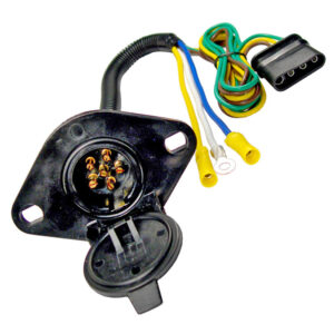 Trailer Adapter 6-Way Female Socket With 4-Way Flat Male  4' Long