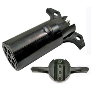 Trailer Adapter 7-Way Round Pin Male Plug With 4-Way Flat Female