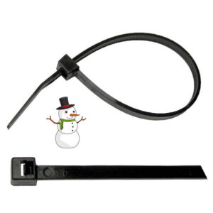11" Cold Weather UV Black Nylon Tie Wrap  -40°F 50lb Tensile Strength 100 pcs