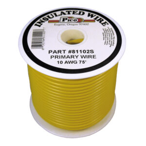 10 AWG Yellow Primary Wire Copper Stranded Conductor With PVC Jacket 75ft Spool
