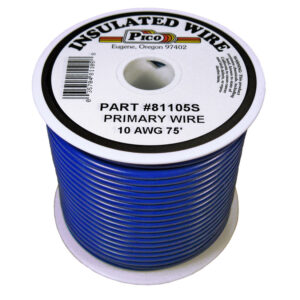10 AWG Blue Primary Wire Copper Stranded Conductor With PVC Jacket 75ft Spool