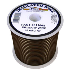 10 AWG Brown Primary Wire Copper Stranded Conductor With PVC Jacket 75ft Spool