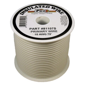 10 AWG White Primary Wire Copper Stranded Conductor With PVC Jacket 75ft Spool