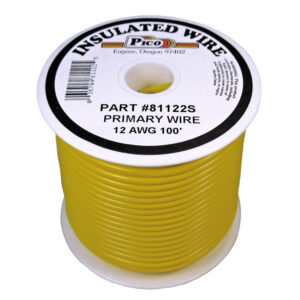 12 AWG Yellow Primary Wire Copper Stranded Conductor With PVC Jacket 100ft Spl