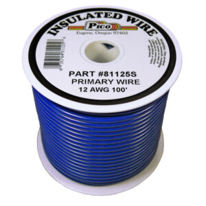 12 AWG Blue Primary Wire Copper Stranded Conductor With PVC Jacket 100ft Spool