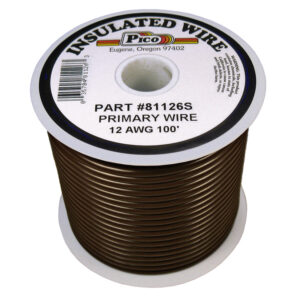 12 AWG Brown Primary Wire Copper Stranded Conductor With PVC Jacket 100ft Spool