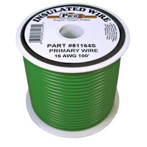 16 AWG Green Primary Wire Copper Stranded Conductor With PVC Jacket 100ft Spool