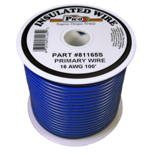 16 AWG Blue Primary Wire Copper Stranded Conductor With PVC Jacket 100ft Spool
