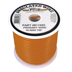 16 AWG Orange Primary Wire Copper Stranded Conductor With PVC Jacket 100ft Spool