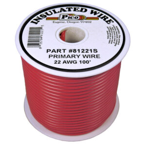 22 AWG Red Primary Wire Copper Stranded Conductor With PVC Jacket 100ft Spool