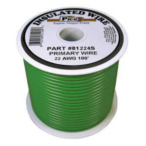 22 AWG Green Primary Wire Copper Stranded Conductor With PVC Jacket 100ft Spool