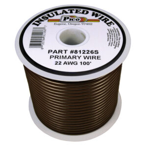 22 AWG Brown Primary Wire Copper Stranded Conductor With PVC Jacket 100ft Spool