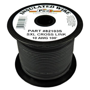 10 AWG Black SXL Cross-Link Wire Copper Stranded & Polyethylene Insl 100ft Spool