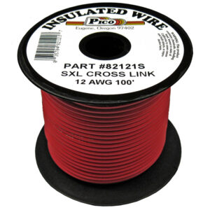 12 AWG Red SXL Cross-Link Wire Copper Stranded & Polyethylene Insl 100ft Spool