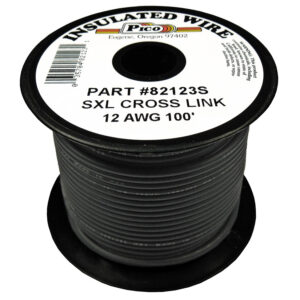 12 AWG Black SXL Cross-Link Wire Copper Stranded & Polyethylene Insl 100ft Spool