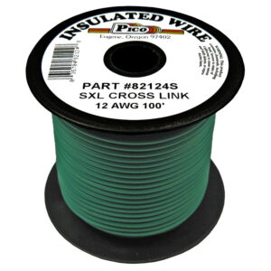 12 AWG Green SXL Cross-Link Wire Copper Stranded & Polyethylene Insl 100ft Spool