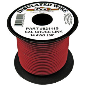 14 AWG Red SXL Cross-Link Wire Copper Stranded & Polyethylene Insl 100ft Spool