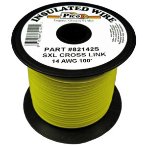 14 AWG Yellow SXL Cross-Link Wire Copper Stranded & Polyethylene Insl 100ft Spl