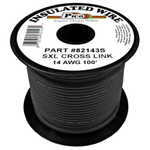 14 AWG Black SXL Cross-Link Wire Copper Stranded & Polyethylene Insl 100ft Spool