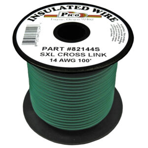14 AWG Green SXL Cross-Link Wire Copper Stranded & Polyethylene Insl 100ft Spool