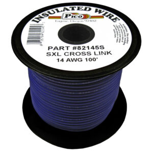 14 AWG Blue SXL Cross-Link Wire Copper Stranded & Polyethylene Insl 100ft Spool
