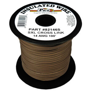 14 AWG Brown SXL Cross-Link Wire Copper Stranded & Polyethylene Insl 100ft Spool