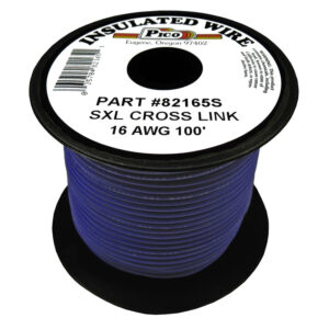 16 AWG Blue SXL Cross-Link Wire Copper Stranded & Polyethylene Insl 100ft Spool