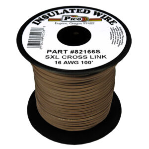16 AWG Brown SXL Cross-Link Wire Copper Stranded & Polyethylene Insl 100ft Spool