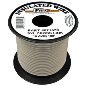 16 AWG White SXL Cross-Link Wire Copper Stranded & Polyethylene Insl 100ft Spool