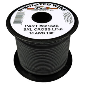 18 AWG Black SXL Cross-Link Wire Copper Stranded & Polyethylene Insl 100ft Spool