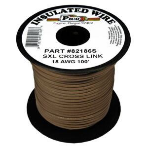 18 AWG Brown SXL Cross-Link Wire Copper Stranded & Polyethylene Insl 100ft Spool