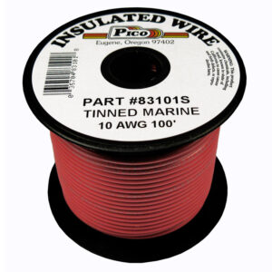 10 AWG Red UL Tinned Copper Marine Wire with PVC Insulation 100ft Spool