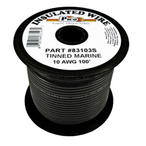 10 AWG Black UL Tinned Copper Marine Wire with PVC Insulation 100ft Spool