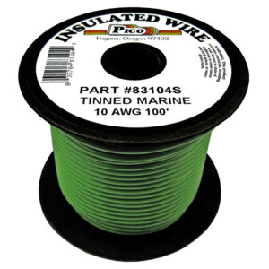 10 AWG Green UL Tinned Copper Marine Wire with PVC Insulation 100ft Spool