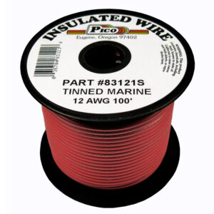 12 AWG Red UL Tinned Copper Marine Wire with PVC Insulation 100ft Spool