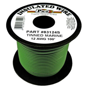 12 AWG Green UL Tinned Copper Marine Wire with PVC Insulation 100ft Spool