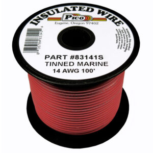 14 AWG Red UL Tinned Copper Marine Wire with PVC Insulation 100ft Spool