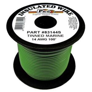 14 AWG Green UL Tinned Copper Marine Wire with PVC Insulation 100ft Spool