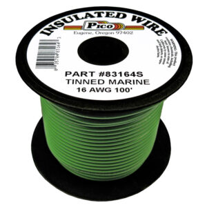 16 AWG Green UL Tinned Copper Marine Wire with PVC Insulation 100ft Spool