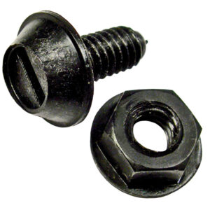 License Plate Fastener Black Nylon Screw & Nut 1/4 x 5/8  2 sets
