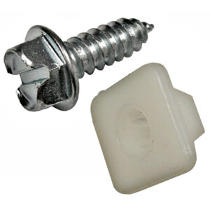 License Plate Fastener Nylon Nut & Metal Screw #14 x 3/4  2 sets